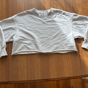 Aerie Light Heather Gray Cropped Pullover Top